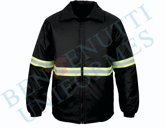 Japona de Nylon - Preta - Com faixas refletivas