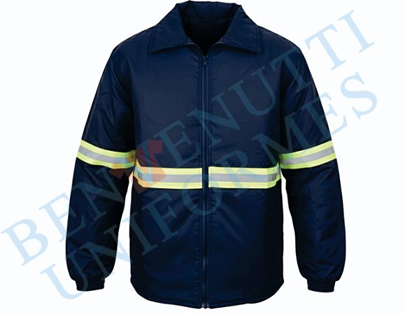 Japona de Nylon - Azul marinho - Com faixas refletivas