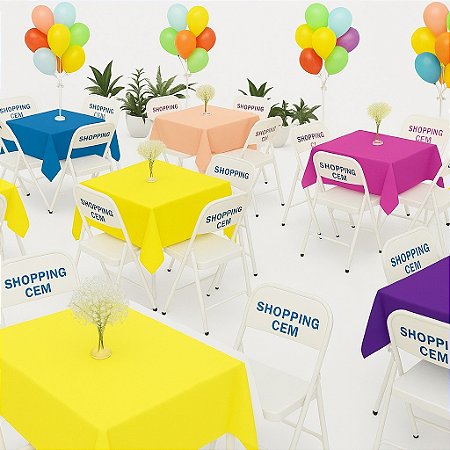 Toalha de Mesa de Tnt para Festa de Aniversário Infantil 1,40m X 1,40m - Quadrada