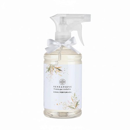 Água Perfumada Facilitador Para Passar Roupas e Perfumar Ambientes Branco Que Revitaliza 500ML