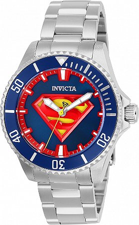 Relógio Invicta DC Comics Superman 26898 Banho Prata Automátco Cx 38mm