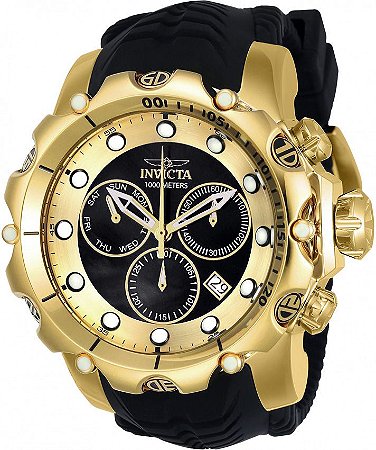 Invicta reserve preto e dourado Outlet