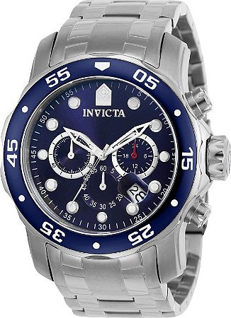 Relógio INVICTA 21921 Pro Diver Prata Masculino Mostrador Azul Cronógrafo