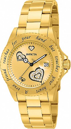 Relógio Feminino Invicta Angel 14733 Dourado Quartzo 40mm