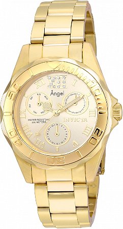 Relógio Feminino Invicta Angel 21697 Quartzo Dourado 38mm