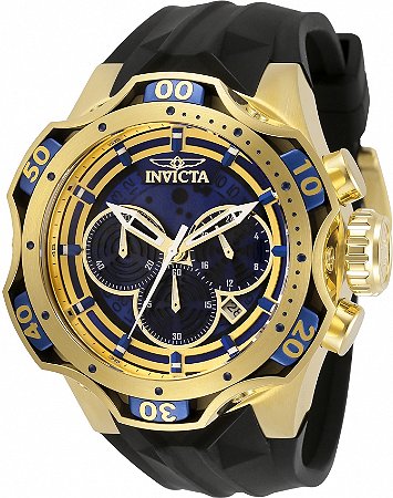 Relógio Invicta Venom 33637 Dourado com Mostrador Azul 52mm
