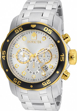 Relógio Invicta Pro Diver 80040 Prateado e Dourado Quartzo 48mm