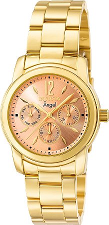 Relogio Invicta Angel 0464 Caixa 38mm Banho Ouro 18k Mostrador Ouro Rosê