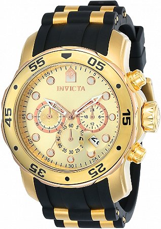 Relogio Invicta 17884 Pro Diver 48mm Banho Ouro 18k Cronógrafo