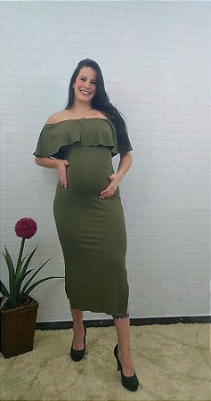 Vestido Ciganinha Canelado Midi 733