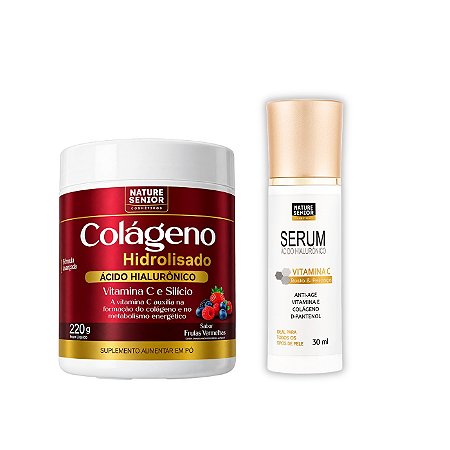 Kit Colágeno Hidrolisado Em Pó + Sérum Ácido Hialurônico
