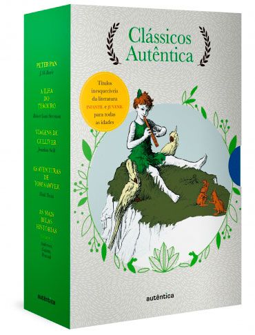 Caixa Clássicos Autêntica - Vol. 2 Peter Pan; A ilha do tesouro; Viagens de Gulliver; As aventuras de Tom Sawyer; As mais belas histórias Vol. 2