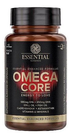 Omega Core (60 Capsulas) Ômega-3 + Coq10 Essential Nutrition