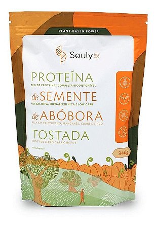 Proteína Vegana De Semente De Abóbora Tostada Souly 340g Pó