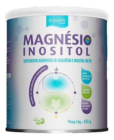 Magnesio Inositol Equaliv 450g Limão Melhora Saúde Do Sono