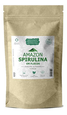 Spirulina Amazon Em Flocos 225g Proteína Florestal Mad4life