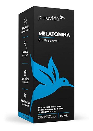 Melatonina Gotas, Ajuda No Sono, Dormir Bem, 20ml, Puravida