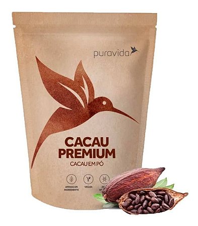 Cacau Premium Puravida, Cacau Em Pó Vegano, 250g