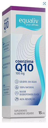 Coenzima Q10 Líquida 100% Natural Zero Açúcares 15ml Equaliv Sabor Sem Sabor