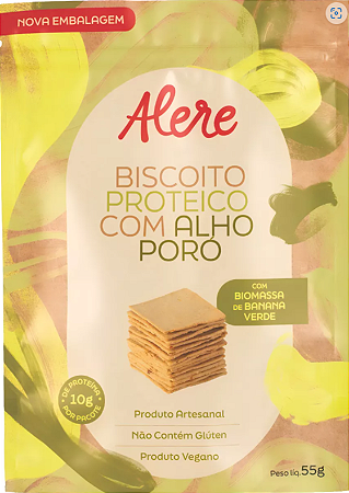 Biscoito Proteico Com Alho Poró Sem Glúten Alere 55g