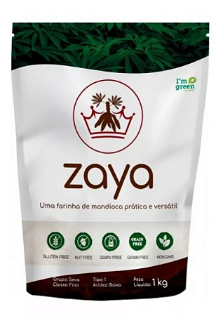 Farinha Zaya Flour Mandioca Sem Glúten Multiuso Vegana 1kg