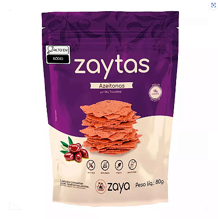 Zaytas Sabor Azeitona Preta - Snack Sem Glúten Zaya 80g
