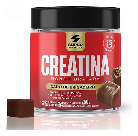 Dado De Creatina Pote 40 Unidades Super Nutrition Brigadeiro
