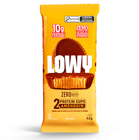 Bombom Cups Amendoim Lowy Caixa Com 12 Unidades De 42g Cory