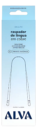 Limpador Raspador De Língua 100% Cobre Alva Higiene Bucal