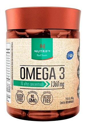 Omega 3 Fish Oil 60 Caps 1360mg - Nutrify Óleo De Peixe