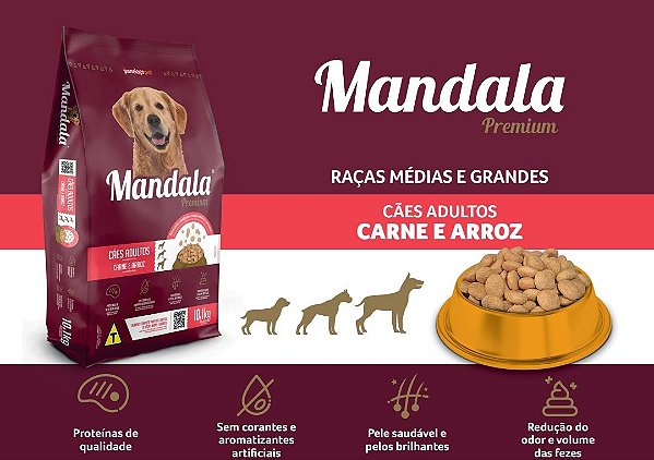 MANDALA CAO - ADULTO - CARNE ARROZ - 20KG