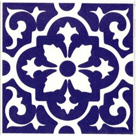 Azulejos decorativos Colonial Portugues 069 em porcelana kit com 10 peças 15,4x15,4 cm