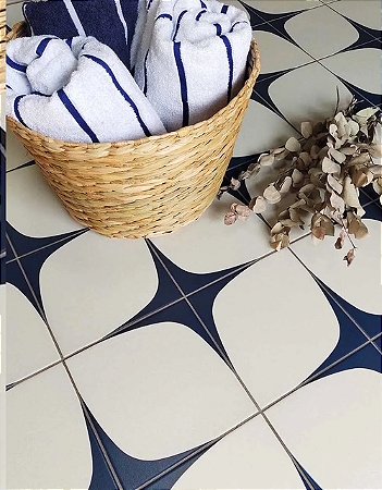 PISO EM PORCELANA HIDRAULICA GEOMÉTRICO  20X20 CM KIT COM 15 PEÇAS