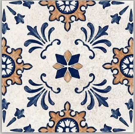 PISO EM PORCELANA HIDRAULICA FENDI 20X20 CM KIT COM 15 PEÇAS