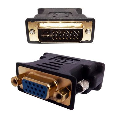 Adaptador Dvi-i 24+5 Pinos Macho P/ Vga 15 Pinos Femea