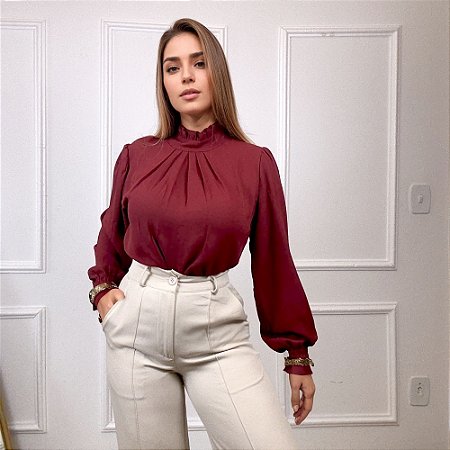 Blusa Feminina Dress Code Punho Manga