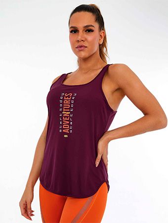 Regata Alto Giro Fit Inspiracional Roxo Potent - Linea Fitness & Beachwear