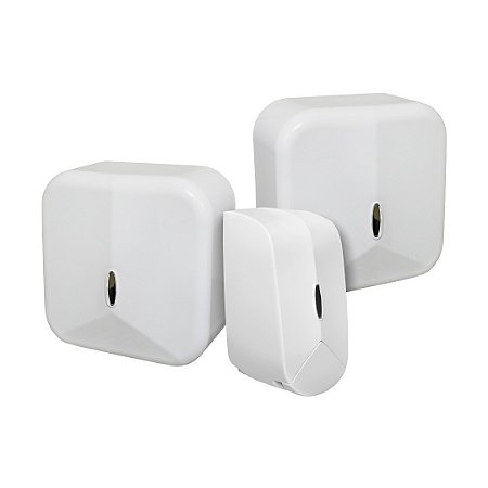 Kit Toalheiro, Porta papel Higiênico Rolão e Saboneteira Hígia Branco - Biovis