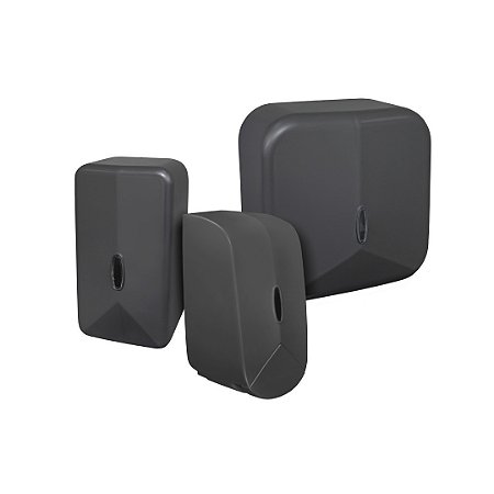 Kit Toalheiro, Porta Papel Higiênico Cai Cai e Saboneteira Hígia Preto - Biovis