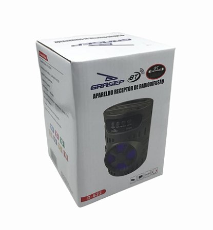 CAIXA DE SOM 10W RMS BLUETOOTH/ FM/ TF/ AUX/ USB GRASEP D-S22
