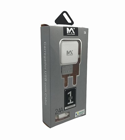 CARREGADOR DE CELULAR LIGHTNING 2.4A COM + 1 SAIDA USB MAXMIDIA MAX-CAR86