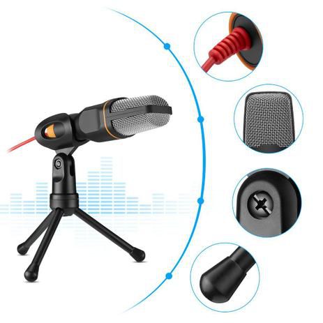 Microfone condensador, SF666 conjunto de microfone profissional para  computador com tripé para rede de gravação de estúdio, microfone de jogo de  música K para PC, laptop e gravação  : : Instrumentos