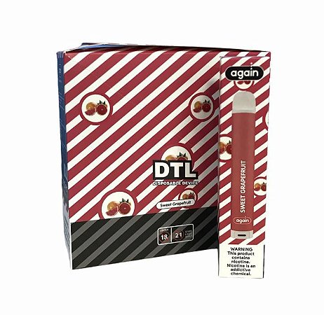 POD DESCARTAVEL DTL AGAIN 500 PUFF - SWEET GRAPEFRUIT (TORANJA DOCE) UNIDADE