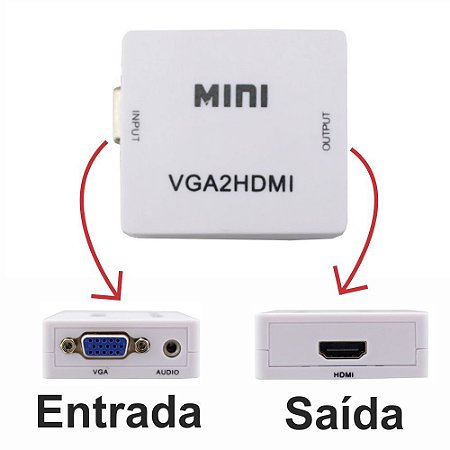 CONVERSOR DE VGA PARA HDMI VGA2HDMI FULL HD 1080P