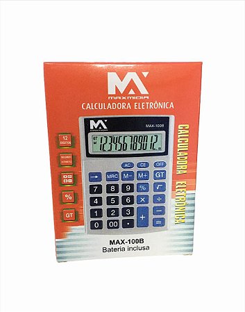 CALCULADORA ELETRONICA 12 DIGITOS MAXMIDIA MAX-100B