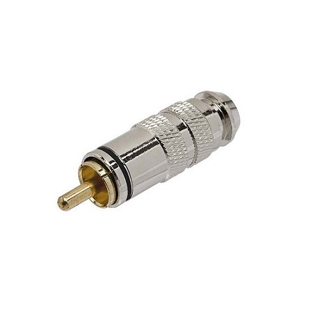 PLUG RCA PROFICIONAL  PONTA DOURADA - PRETO