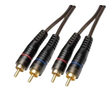 CABO 2RCA + 2RCA 4MM PROFISSIONAL DOURADO 1,8M