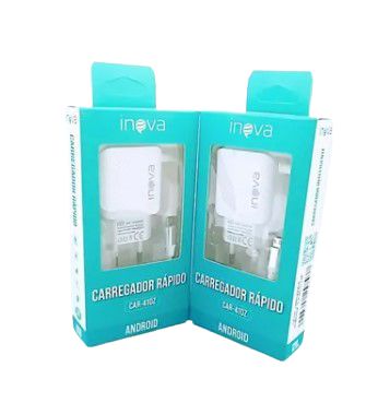 CARREGADOR RÁPIDO ANDROID V8 2USB 3.1A INOVA CAR-410Z