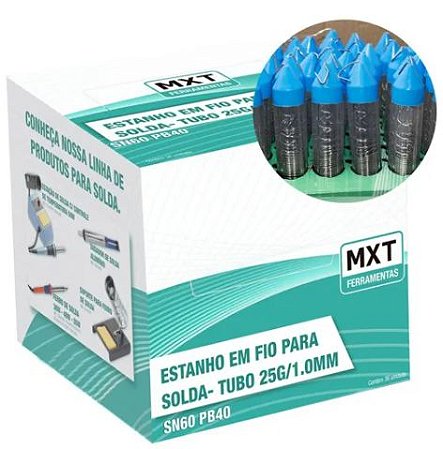 ESTANHO EM FIO PARA SOLDA EM ELETRONICA, MOD: MX-072BOX UNID.