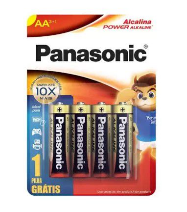 PILHA PANASONIC POWER ALCALINA AA 3+1 (04023)